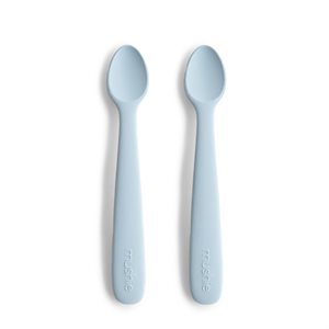 Mushie Silicone Feeding Spoons 2-pack - Powder Blue